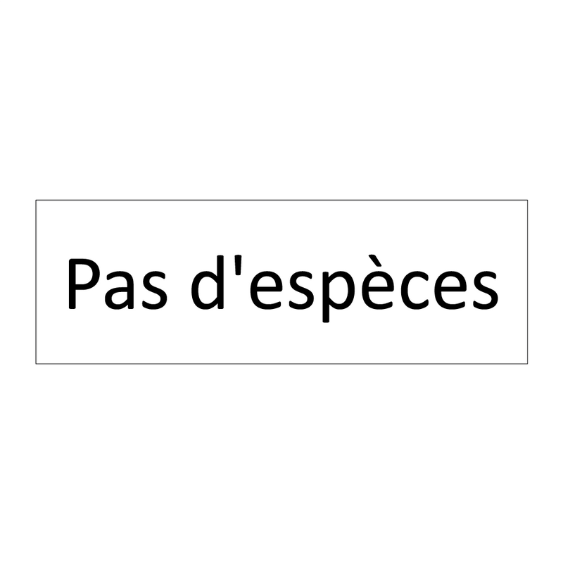 Pas d'espèces