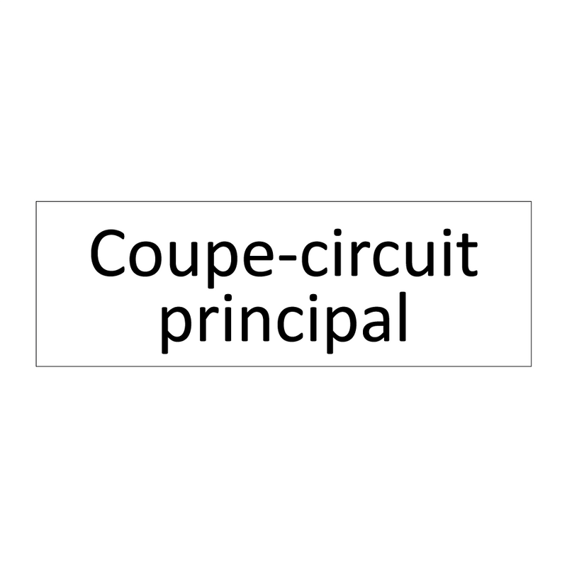 Coupe-circuit principal