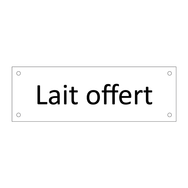 Lait offert