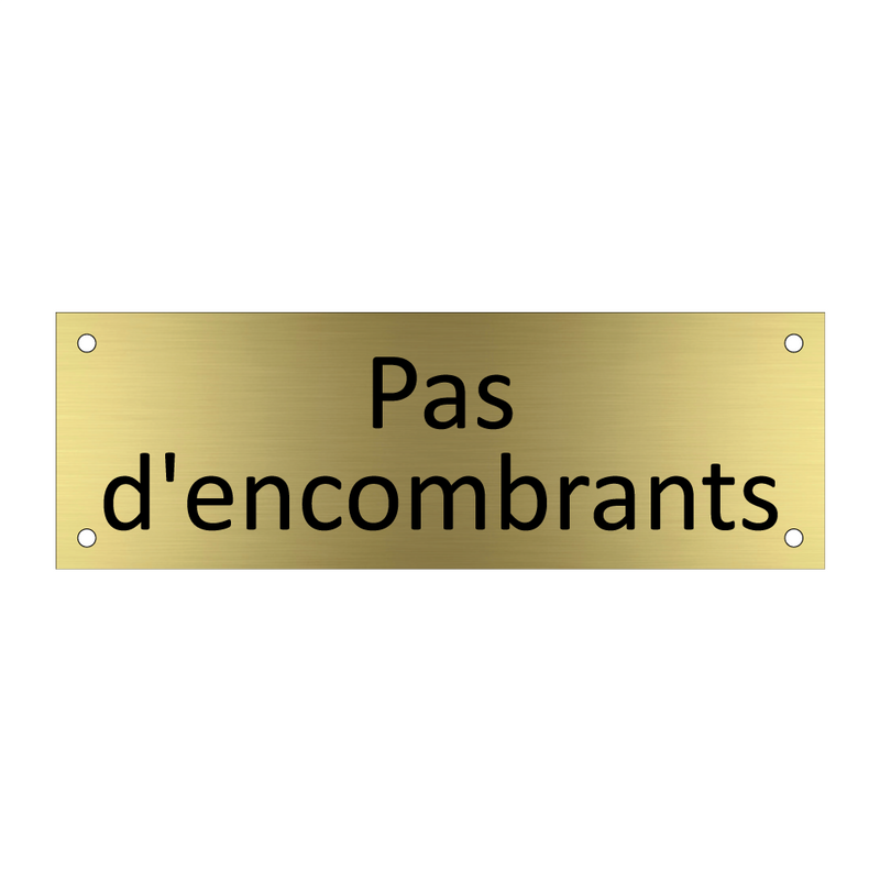 Pas d'encombrants