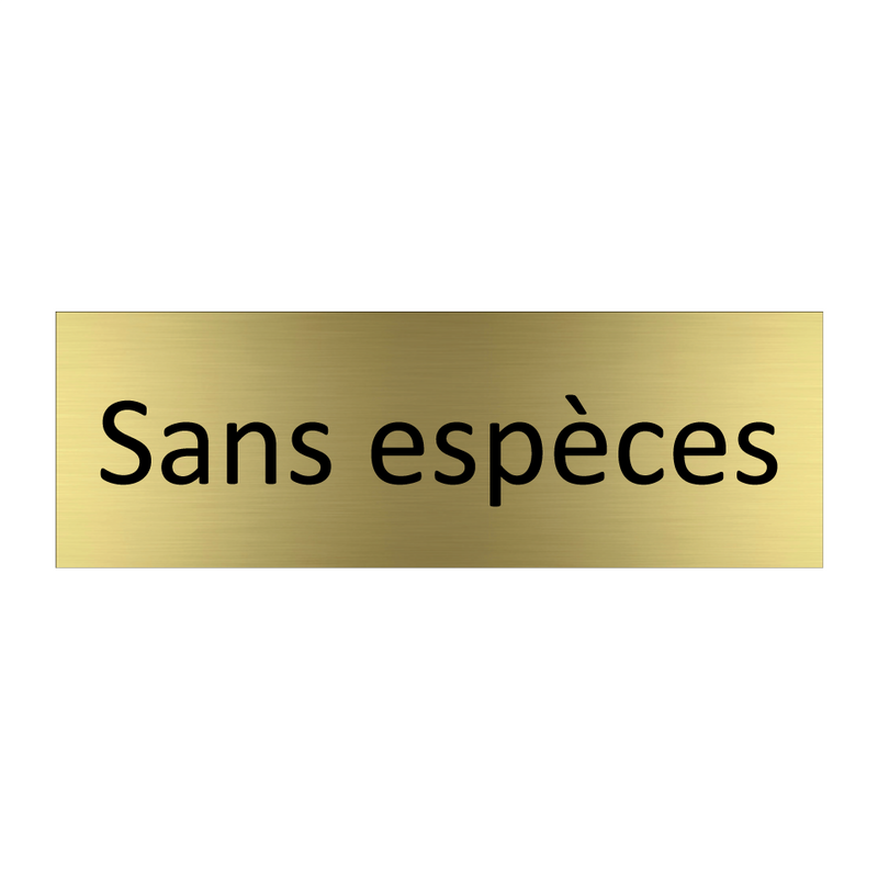 Sans espèces