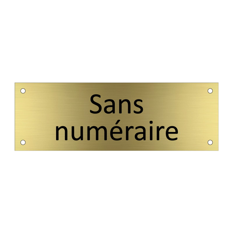 Sans numéraire