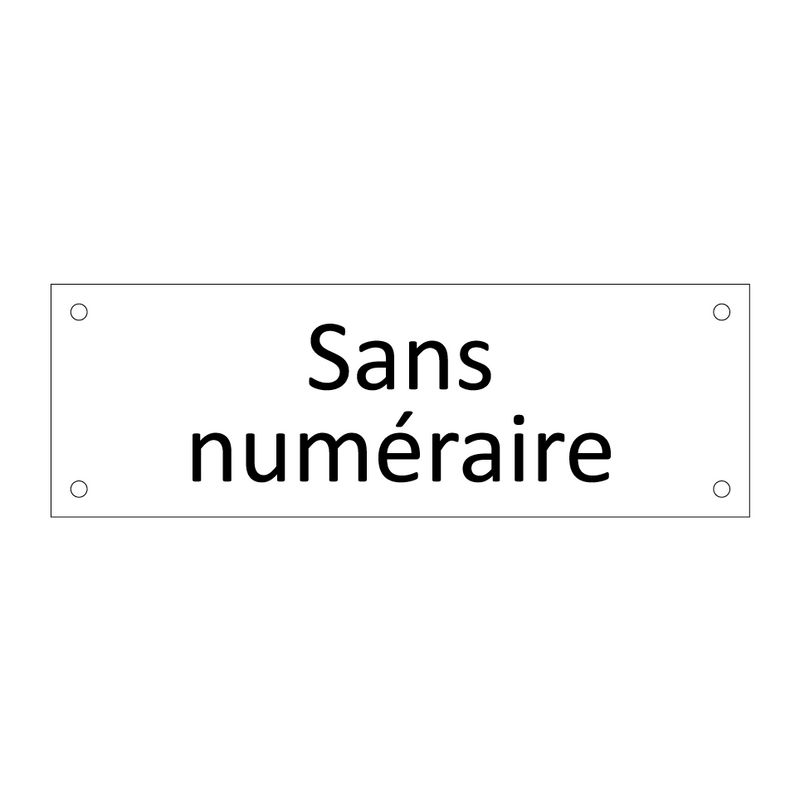 Sans numéraire