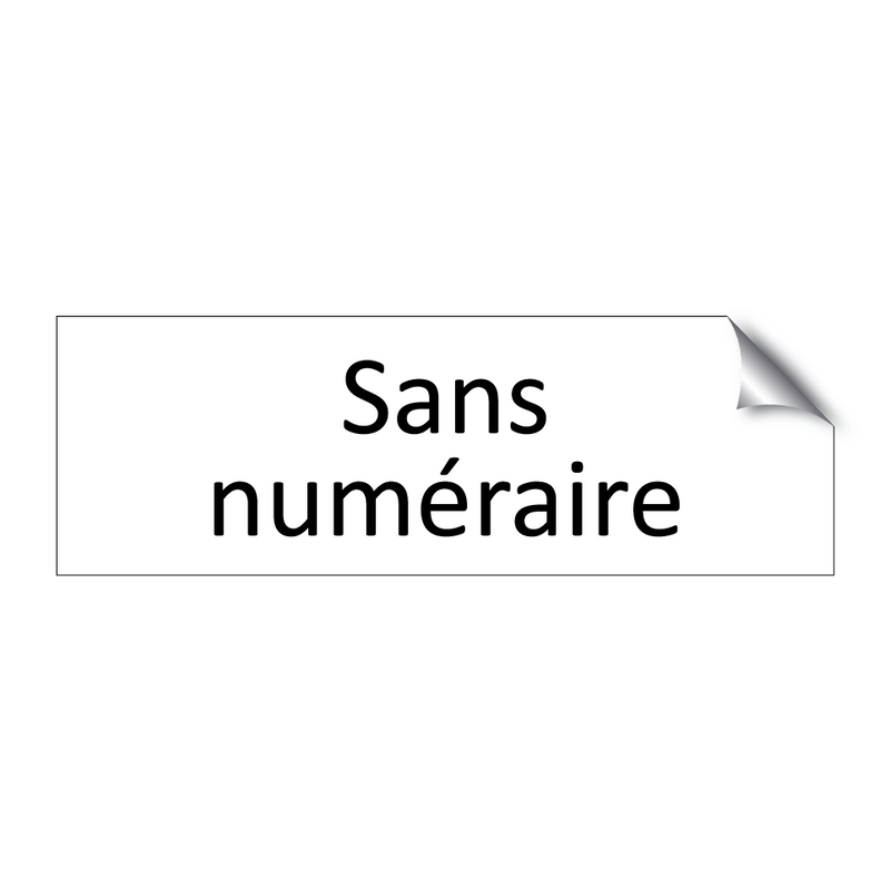 Sans numéraire