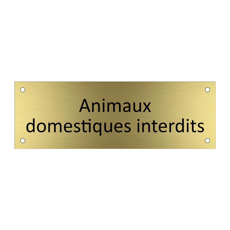 Animaux domestiques interdits