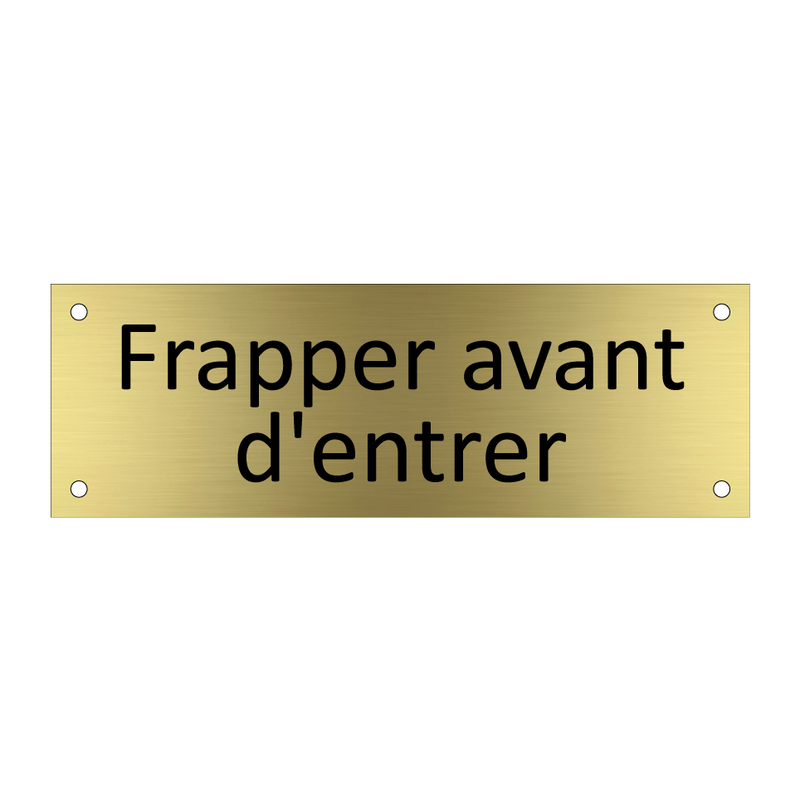 Frapper avant d'entrer