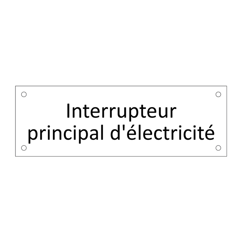 Interrupteur principal d'électricité