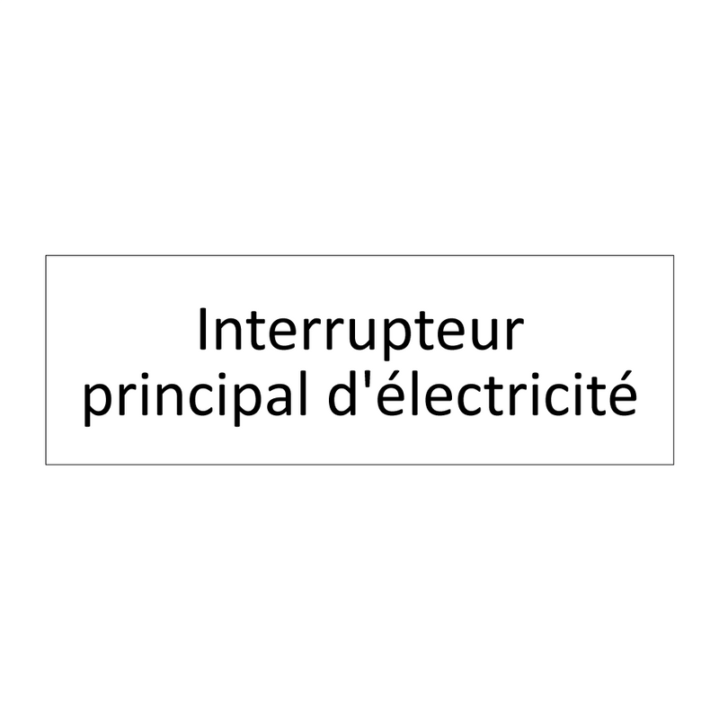 Interrupteur principal d'électricité