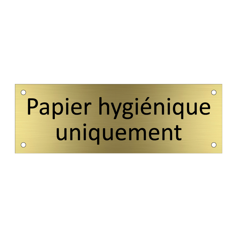 Papier hygiénique uniquement