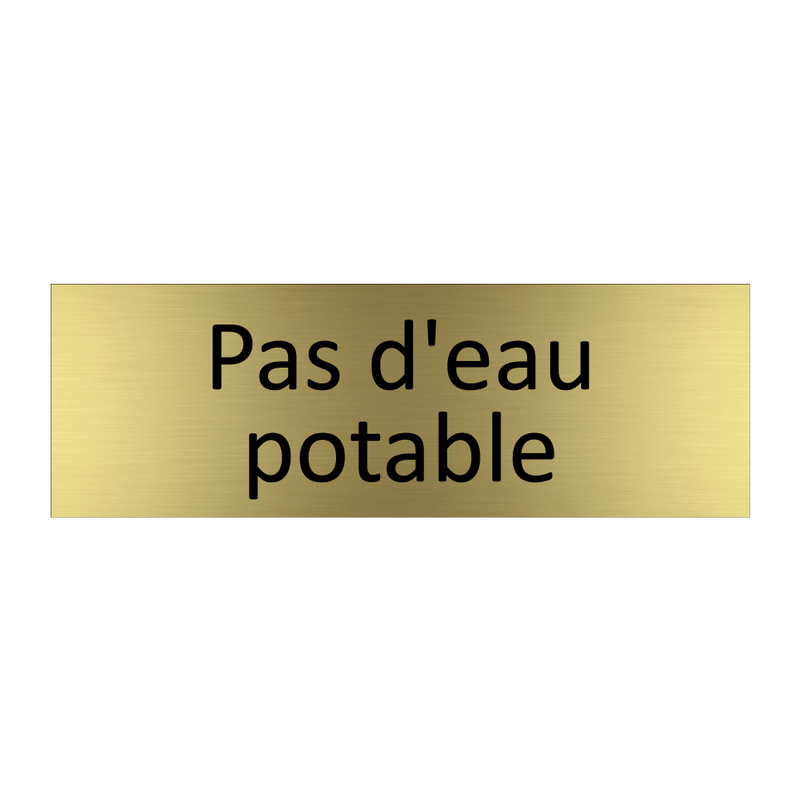 Pas d'eau potable