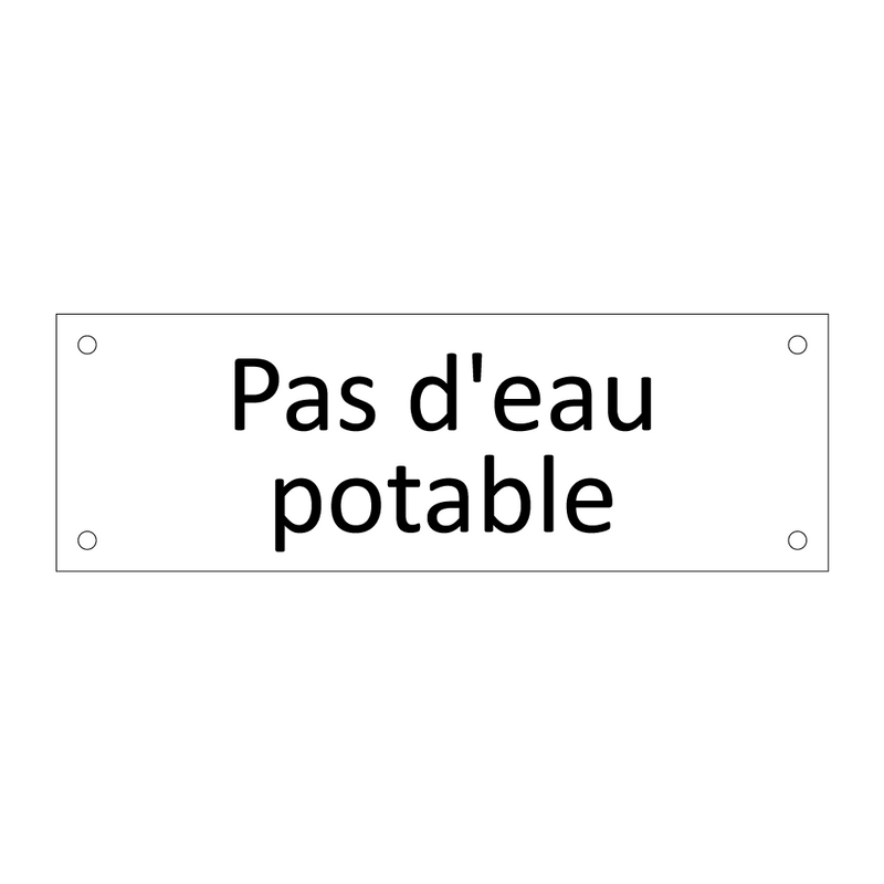 Pas d'eau potable