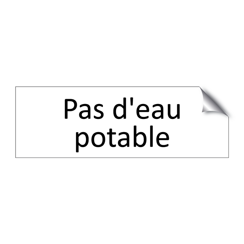 Pas d'eau potable