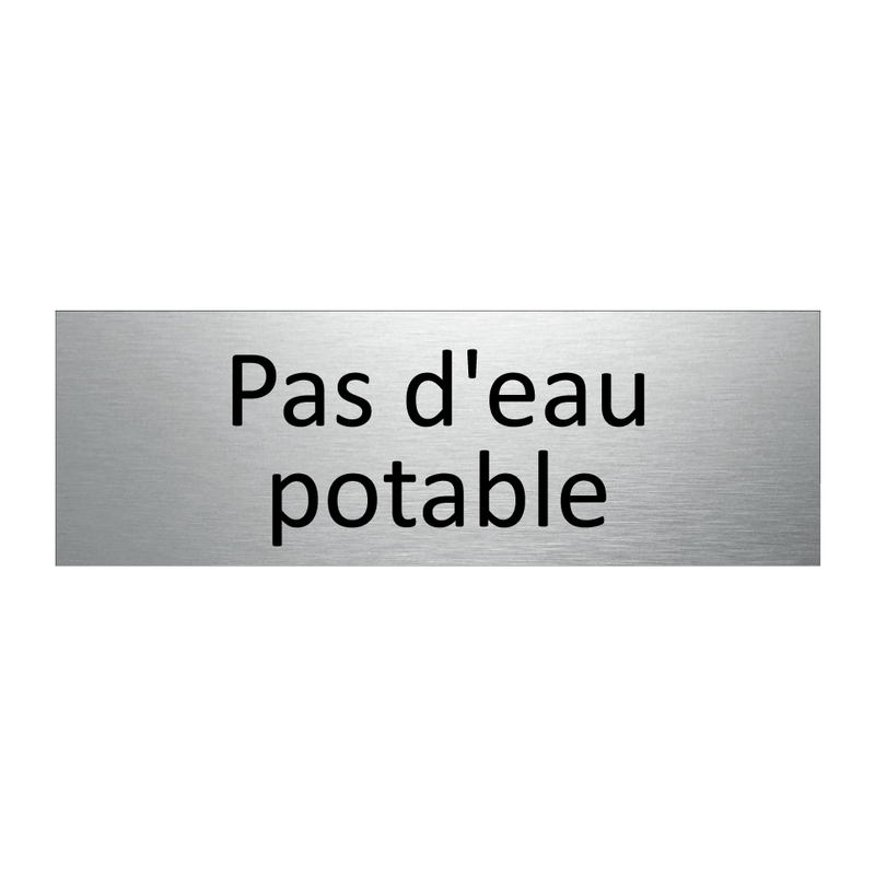 Pas d'eau potable