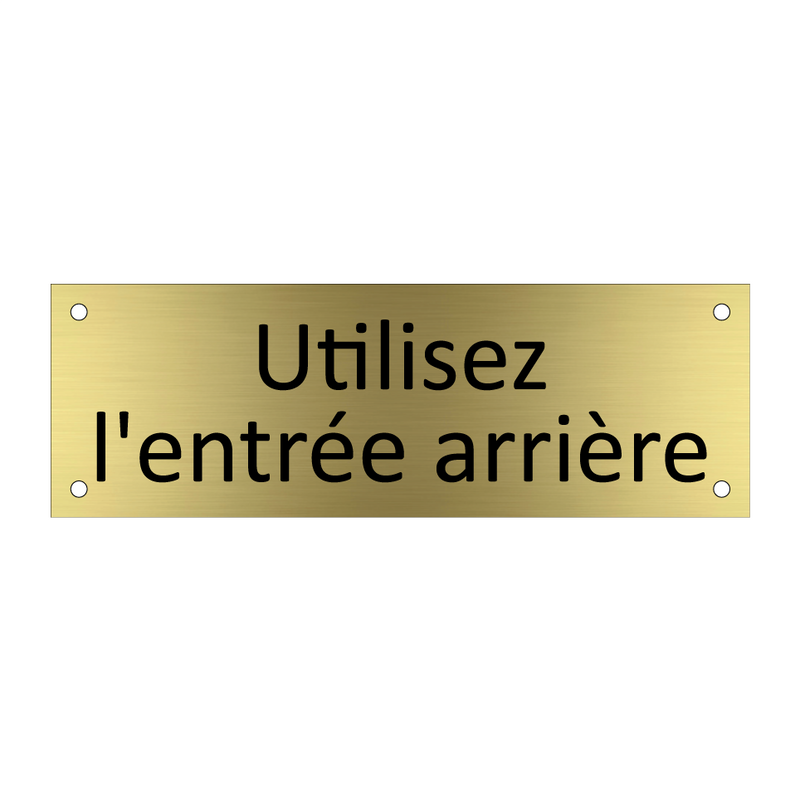 Utilisez l'entrée arrière