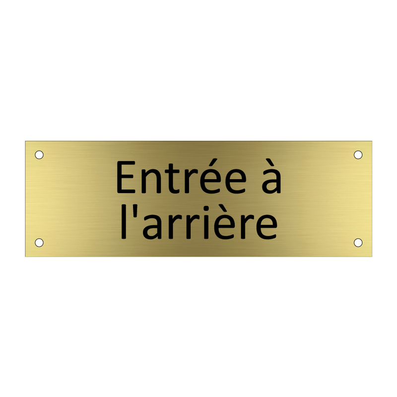 Entrée à l'arrière