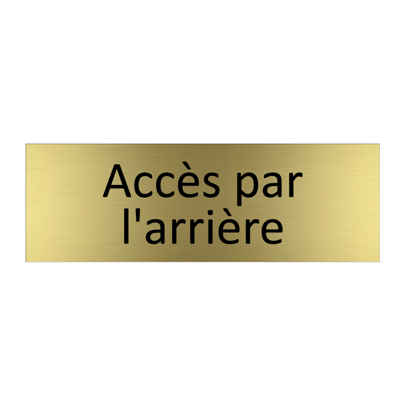 Accès par l'arrière