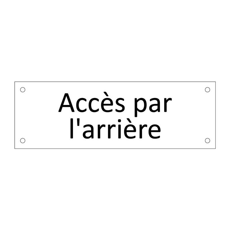 Accès par l'arrière