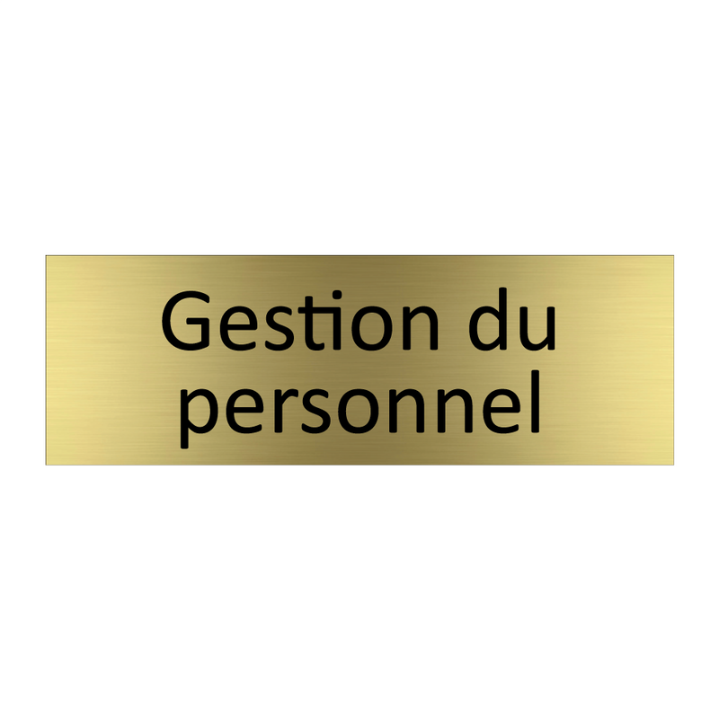 Gestion du personnel