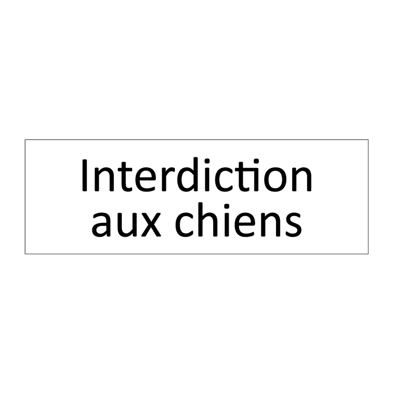 Interdiction aux chiens