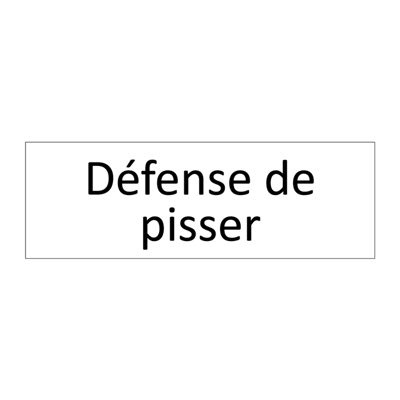 Défense de pisser