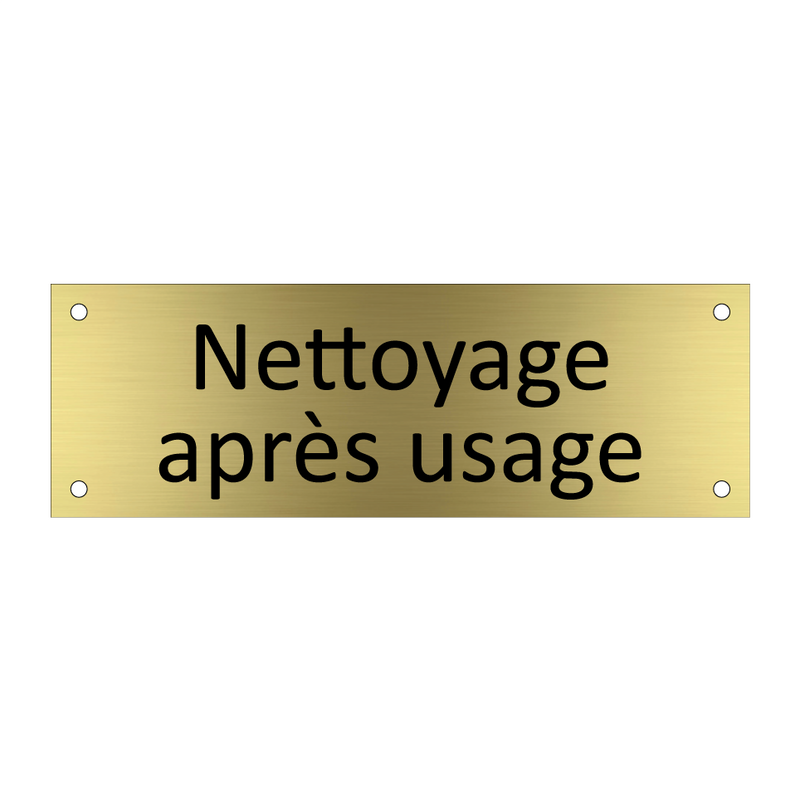 Nettoyage après usage