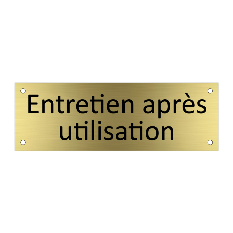 Entretien après utilisation