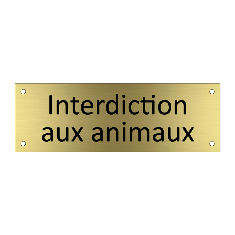 Interdiction aux animaux