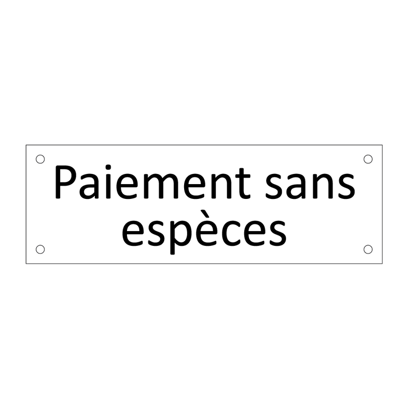 Paiement sans espèces