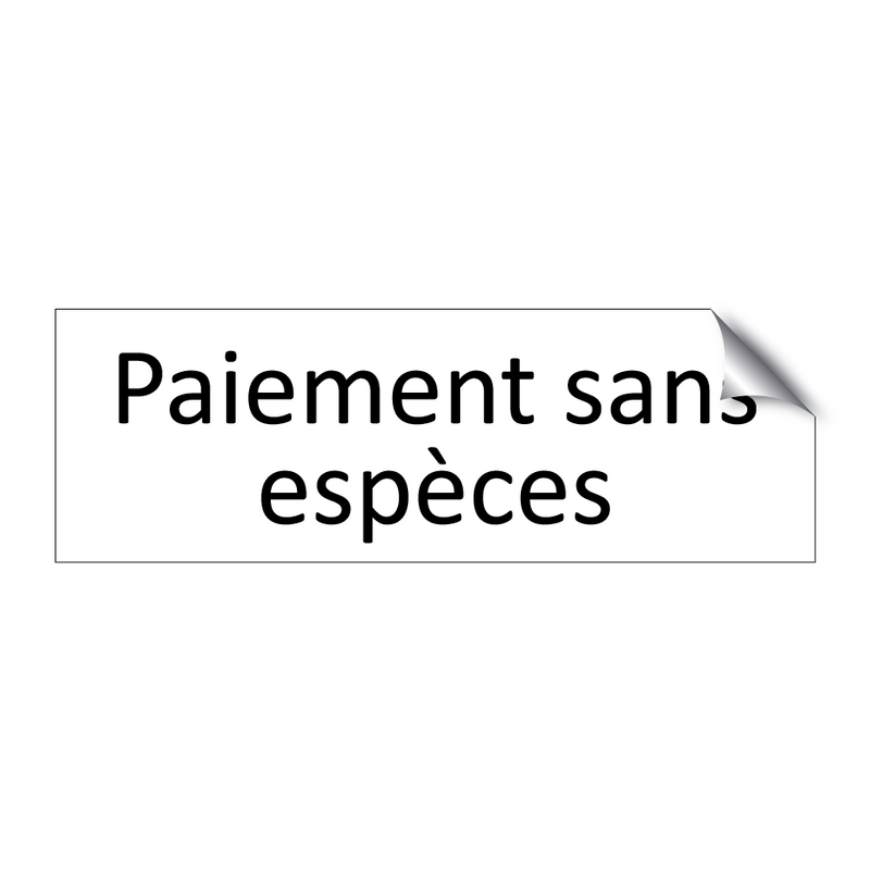 Paiement sans espèces