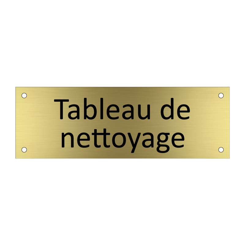 Tableau de nettoyage