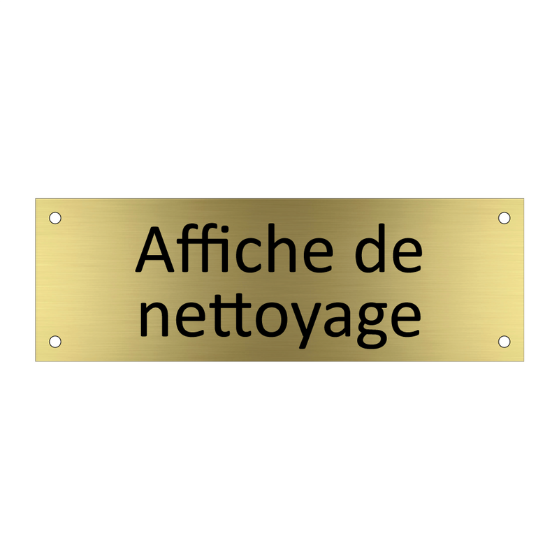 Affiche de nettoyage