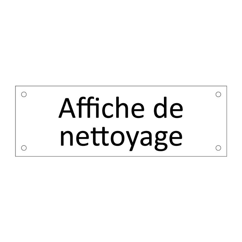 Affiche de nettoyage