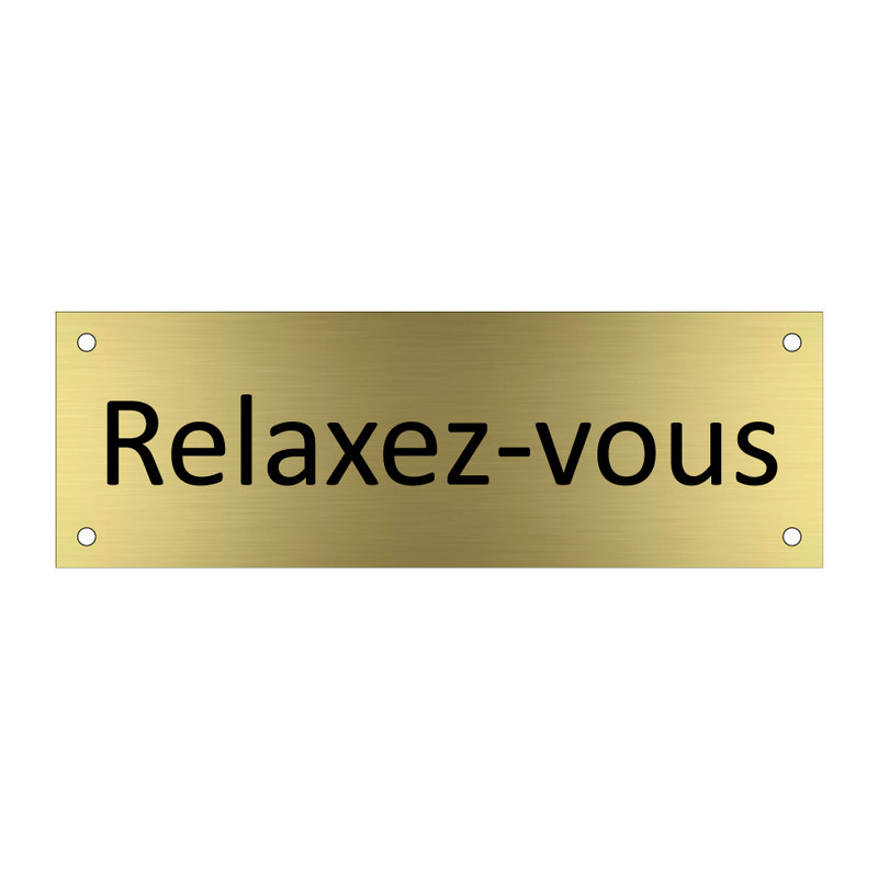 Relaxez-vous & Relaxez-vous & Relaxez-vous