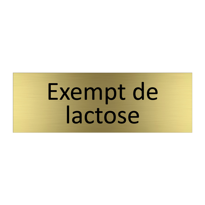 Exempt de lactose