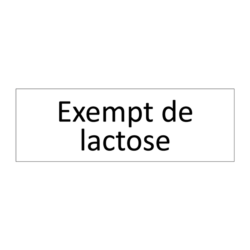 Exempt de lactose