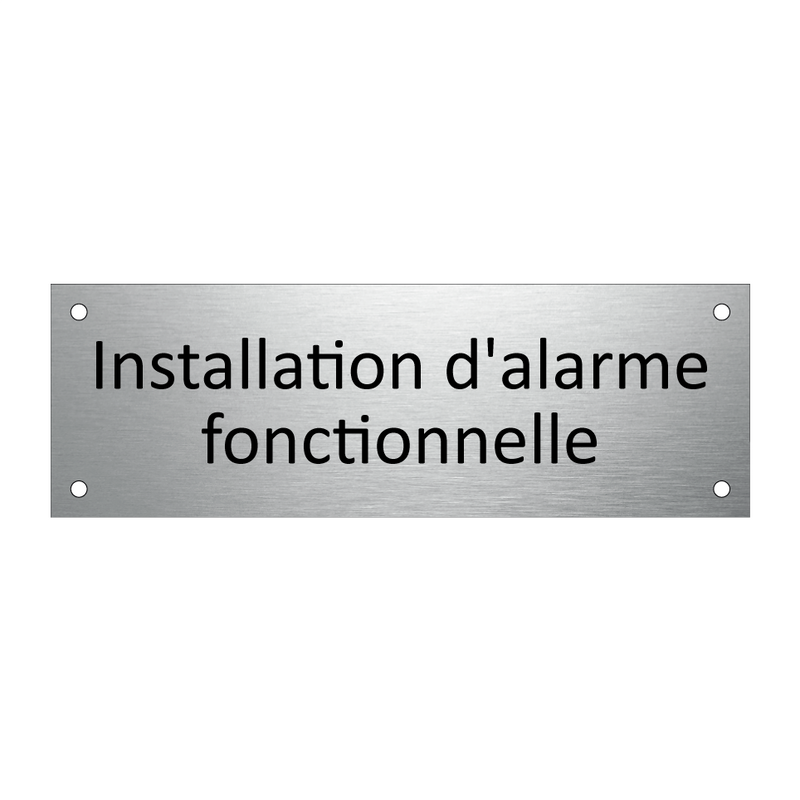 Installation d'alarme fonctionnelle