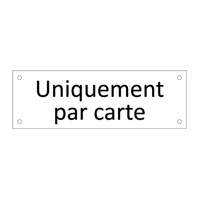 Uniquement par carte