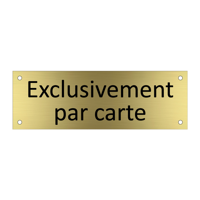 Exclusivement par carte