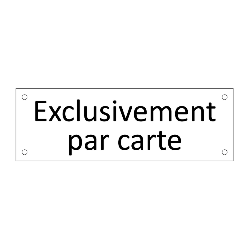 Exclusivement par carte