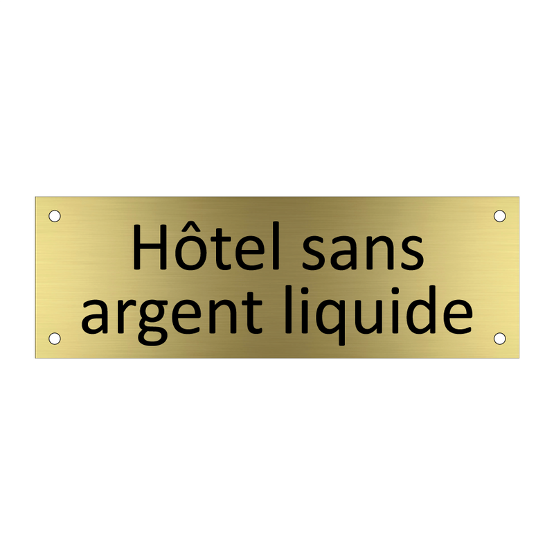 Hôtel sans argent liquide