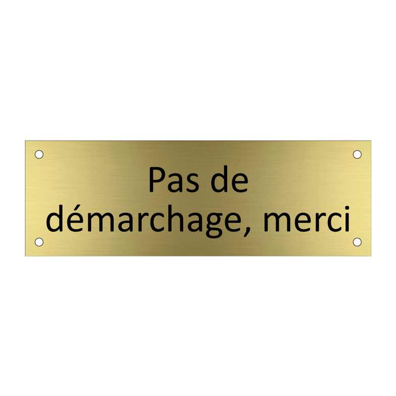 Pas de démarchage, merci