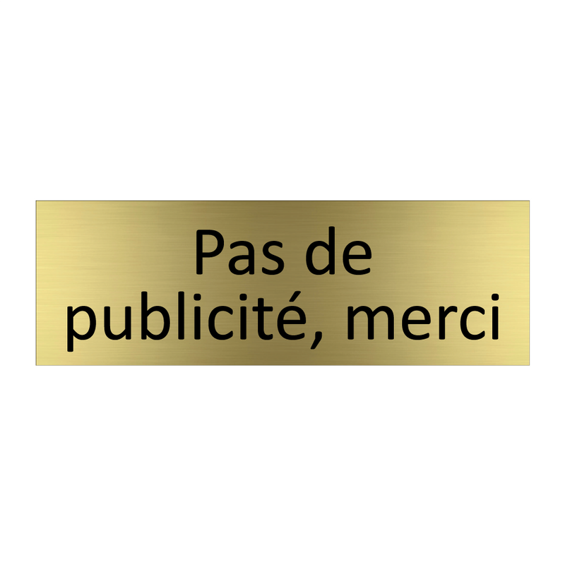 Pas de publicité, merci