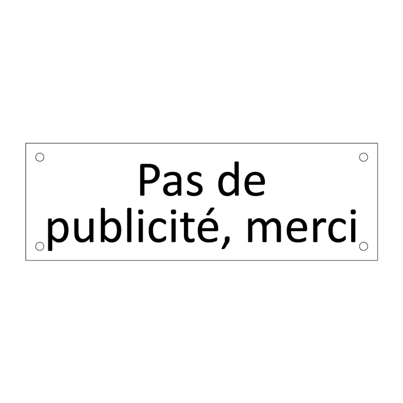 Pas de publicité, merci