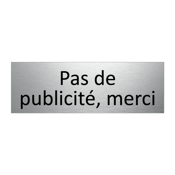 Pas de publicité, merci