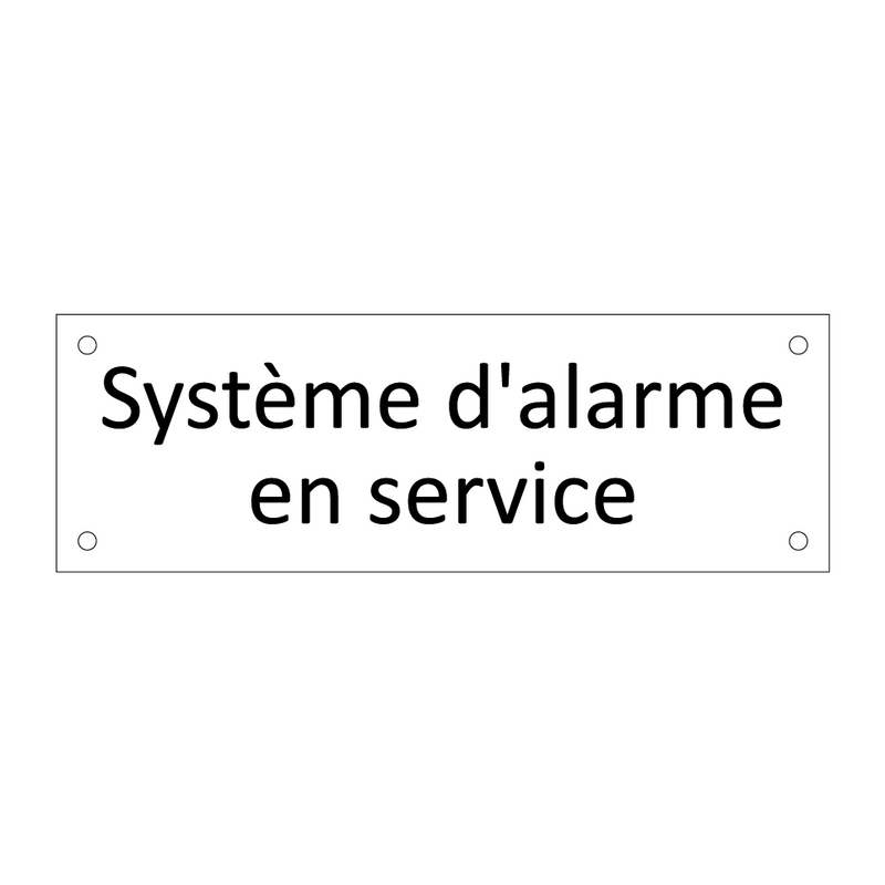 Système d'alarme en service