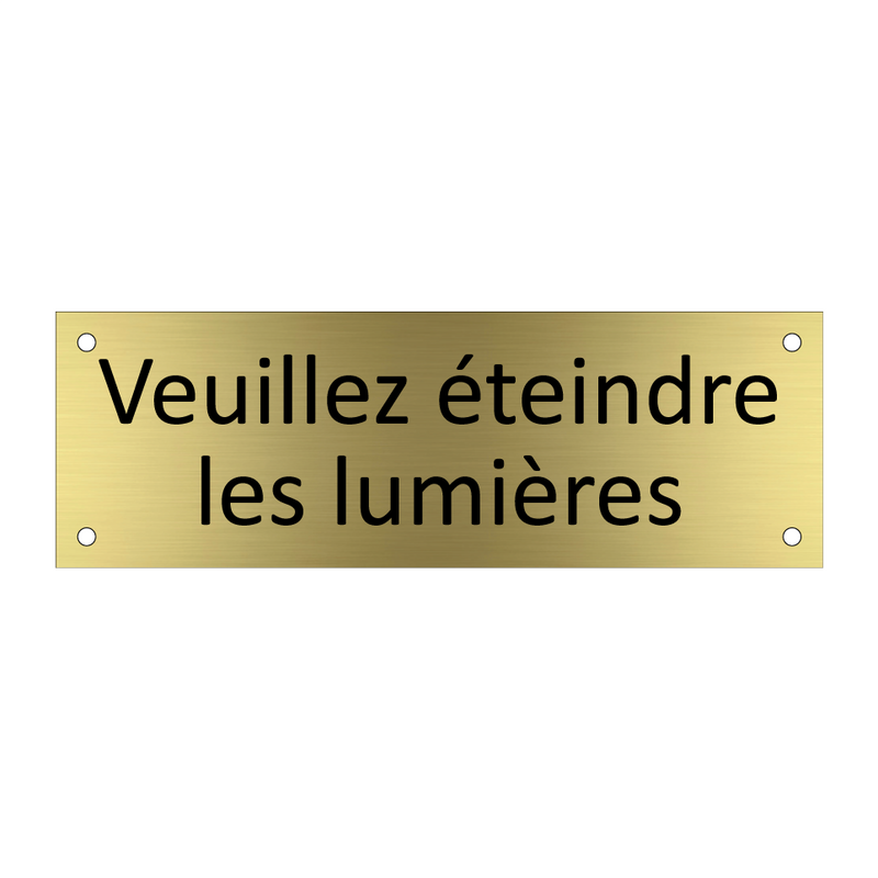 Veuillez éteindre les lumières