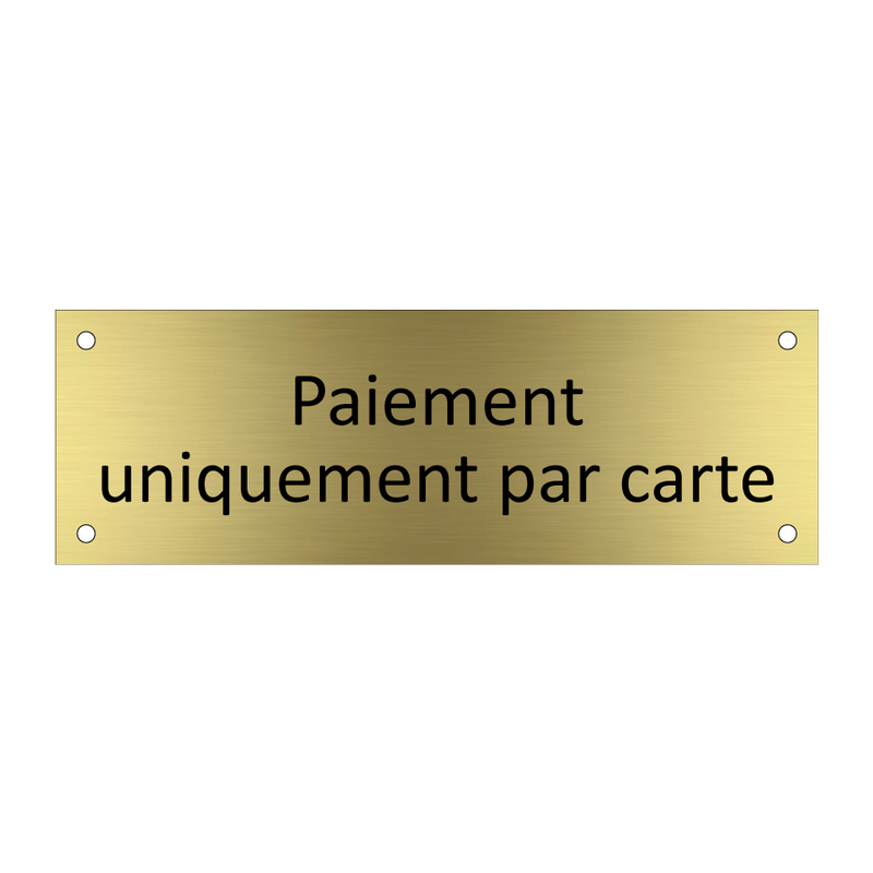 Paiement uniquement par carte