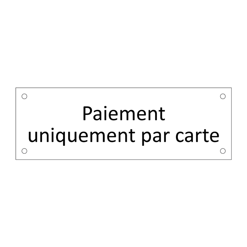 Paiement uniquement par carte