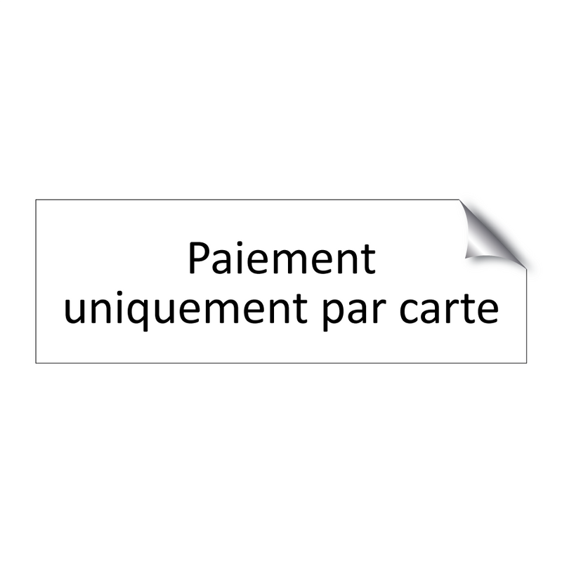 Paiement uniquement par carte