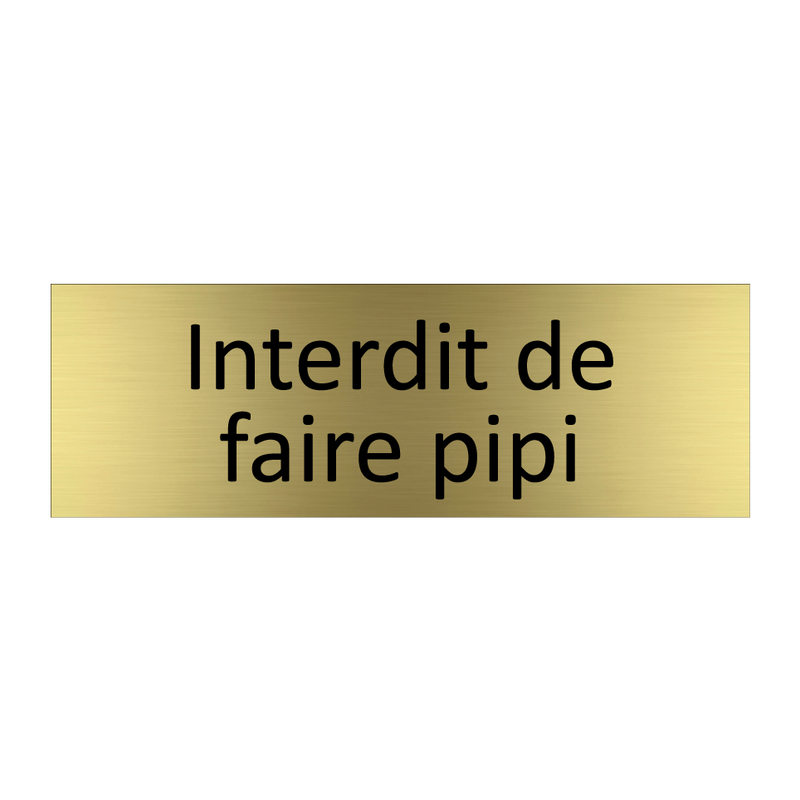 Interdit de faire pipi